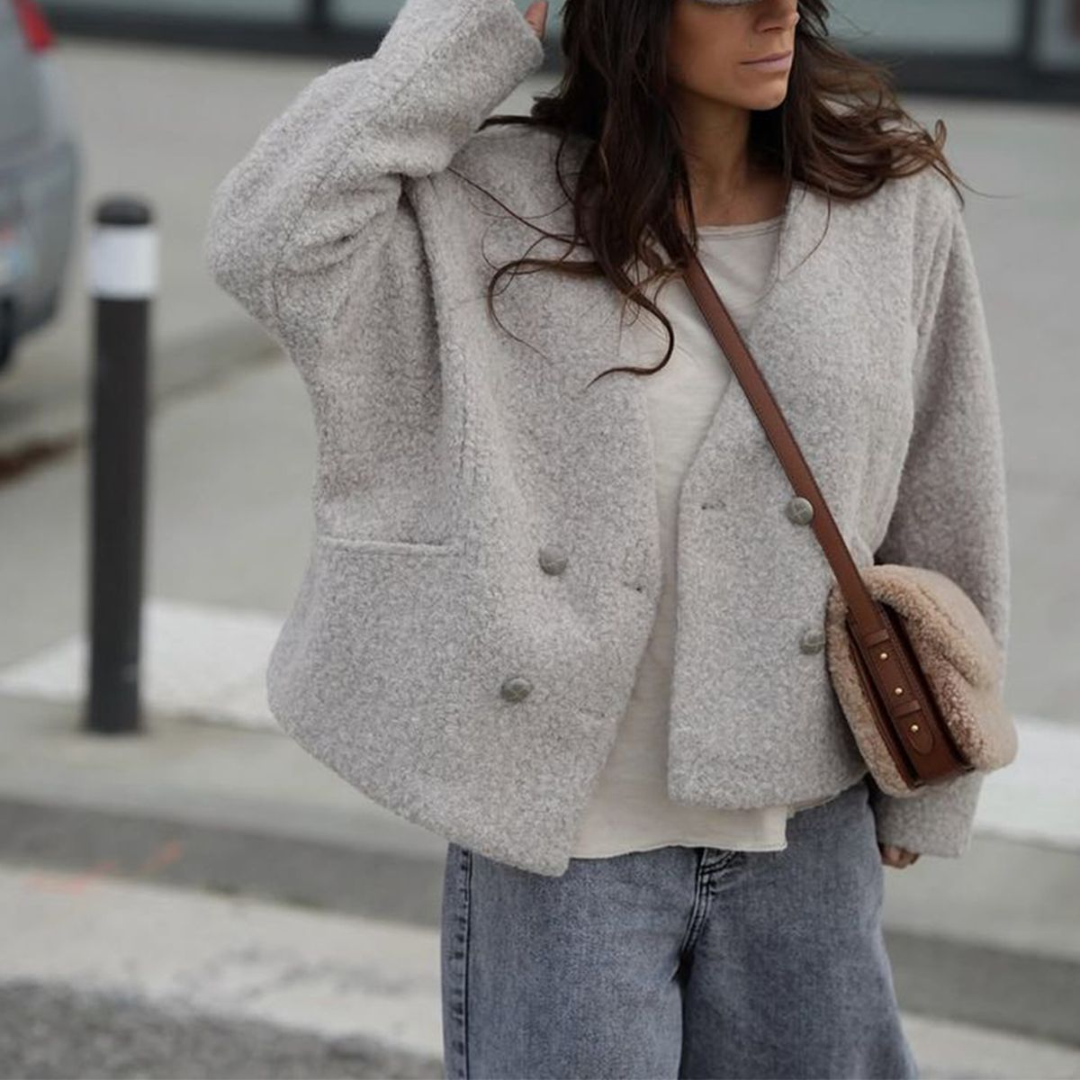 Grey Long Sleeve Plain Cardigan