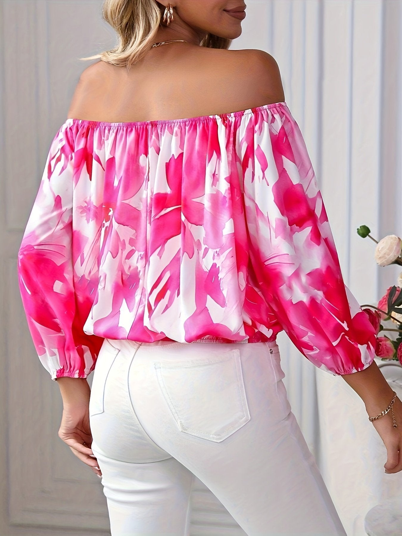 Romantic Floral Off-Shoulder Top