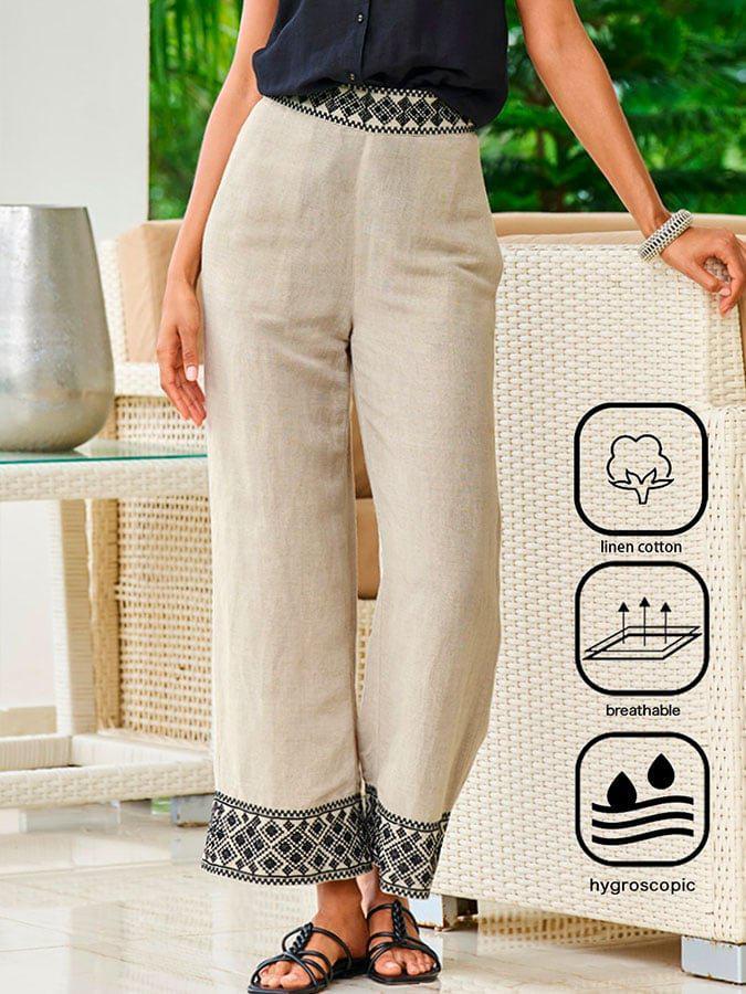 Hose mit Vintage-Khaki-Print 