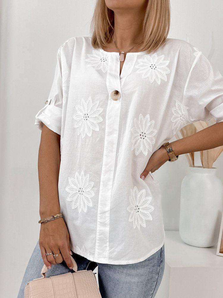 White Plain Short Sleeve Top