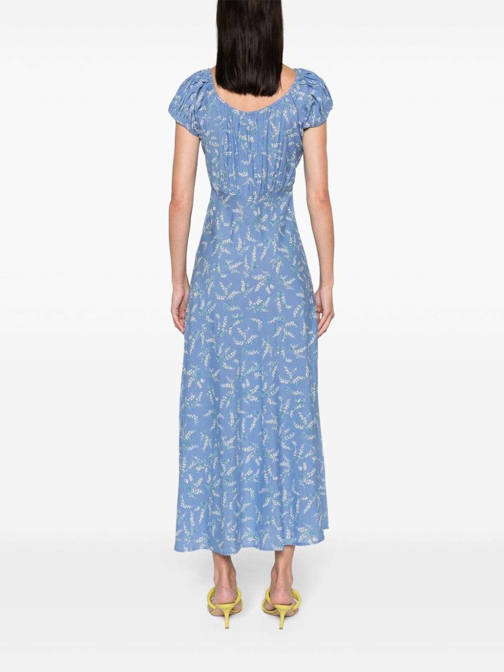 Blue Sofi Floral-Print Maxi Dress