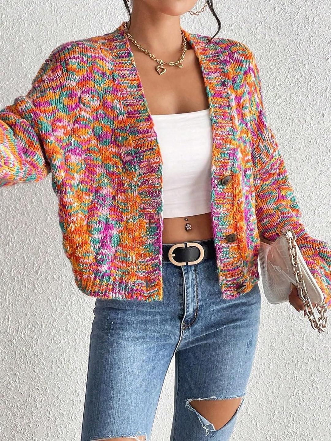 Showy Multicolor Long Sleeve Cardigan