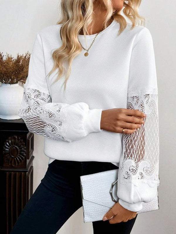 Comfy Plain Round Neck Long Sleeve Top