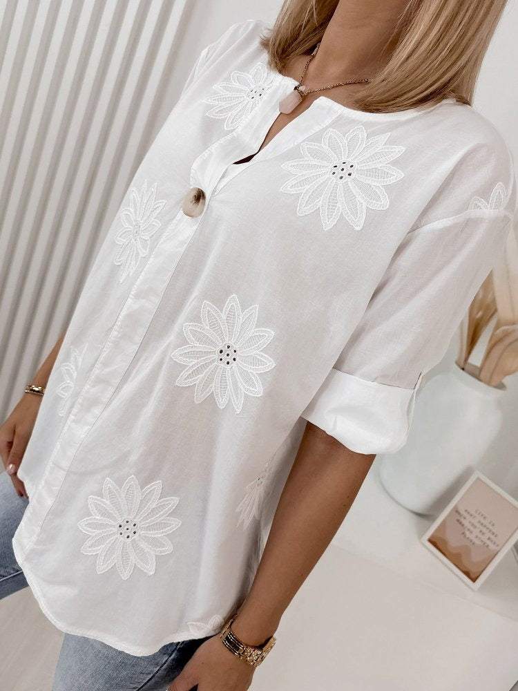 White Plain Short Sleeve Top