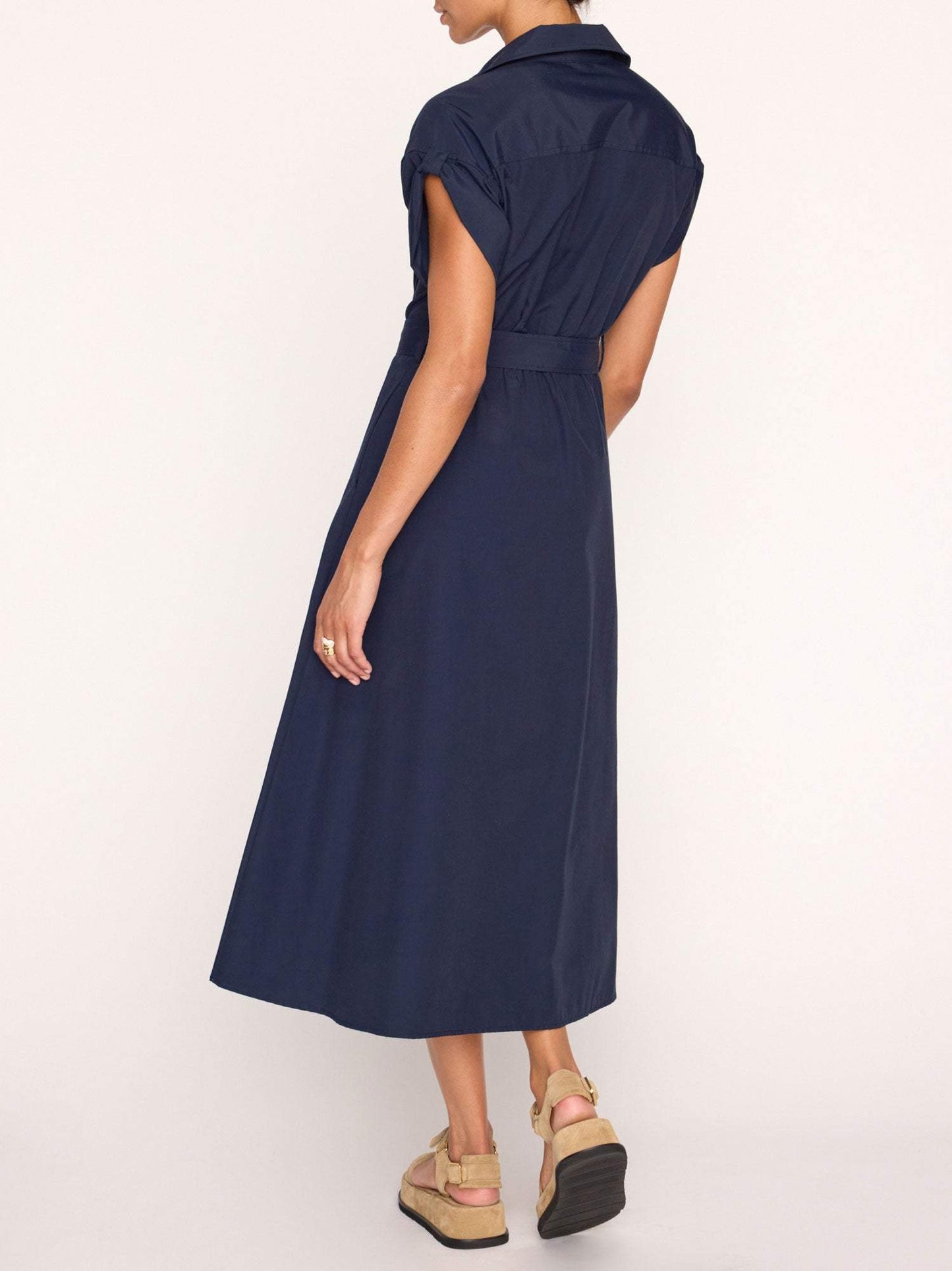 Modern Plain Collared Maxi Dress