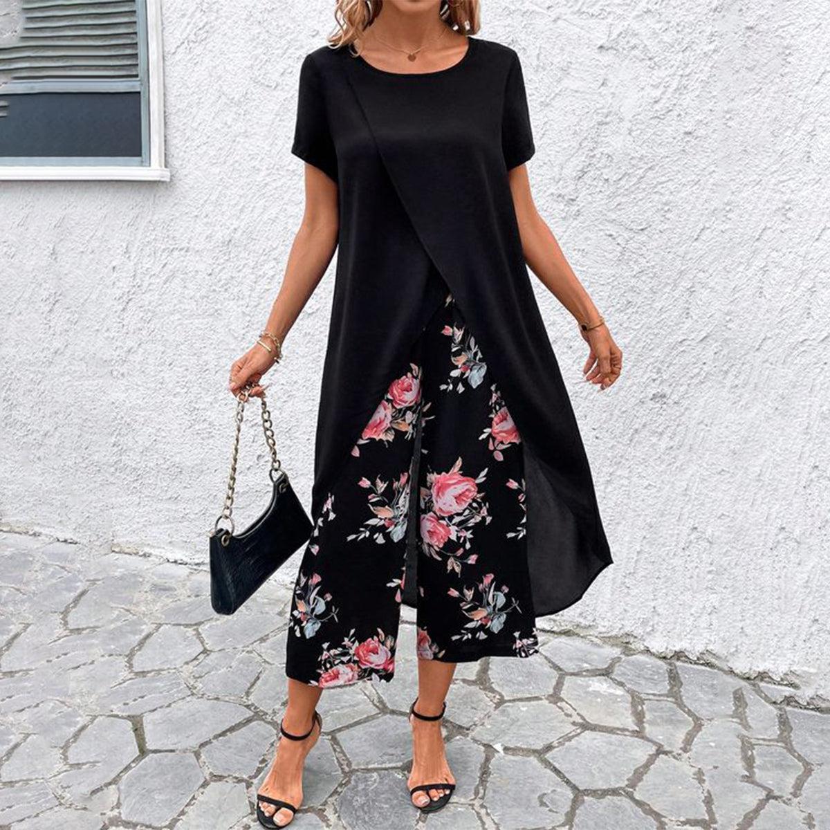 Stylish Round Neck Two Piece Set