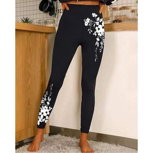 Vintage Floral Print High Waist Pants