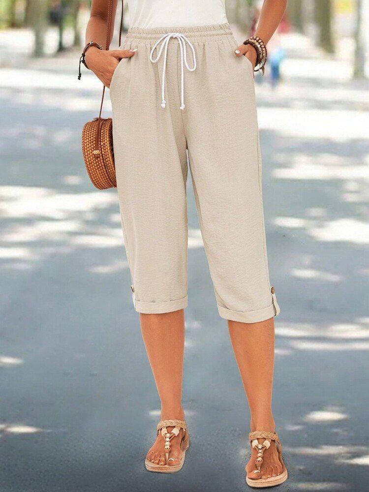 Apricot Plain Side Pocket Pants