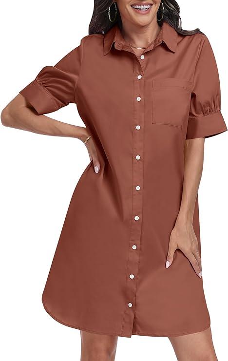 Short Sleeve Loose Tunic Mini Dress