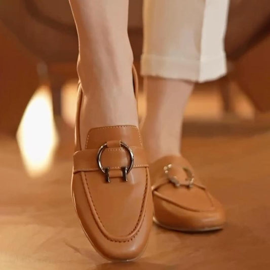 Leather Loafers Flat Pumps