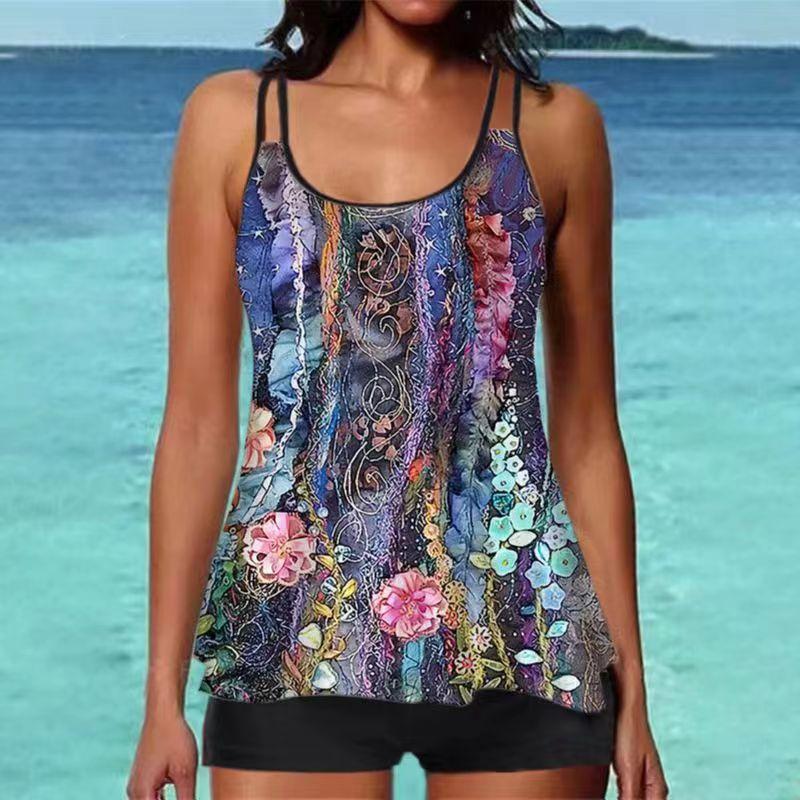 Zweiteiliger Tankini mit Print und Statement-Print 