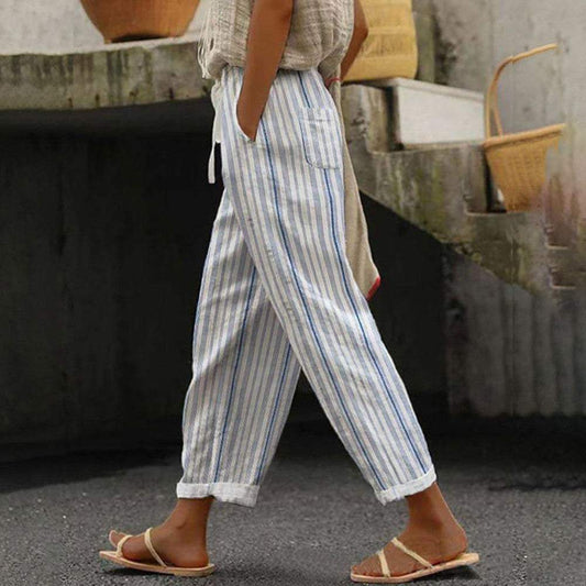 Chic Side Pocket Print Pants