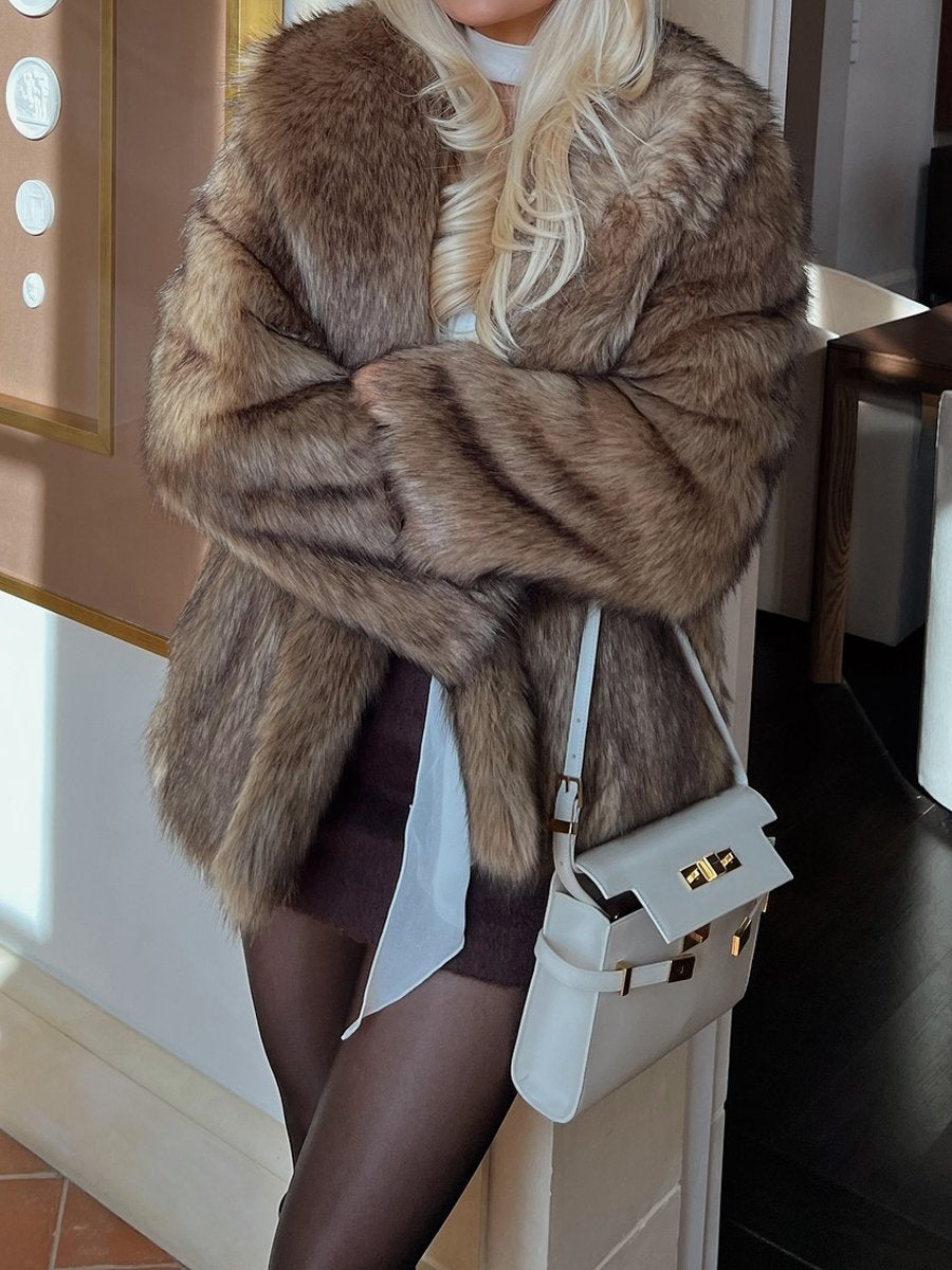 Imitation Fur Coat Fashion Elegant Plush Coat