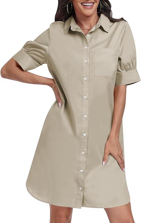 Short Sleeve Loose Tunic Mini Dress