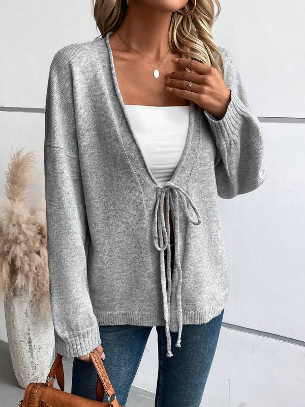 Chic Long Sleeve Plain Sweater