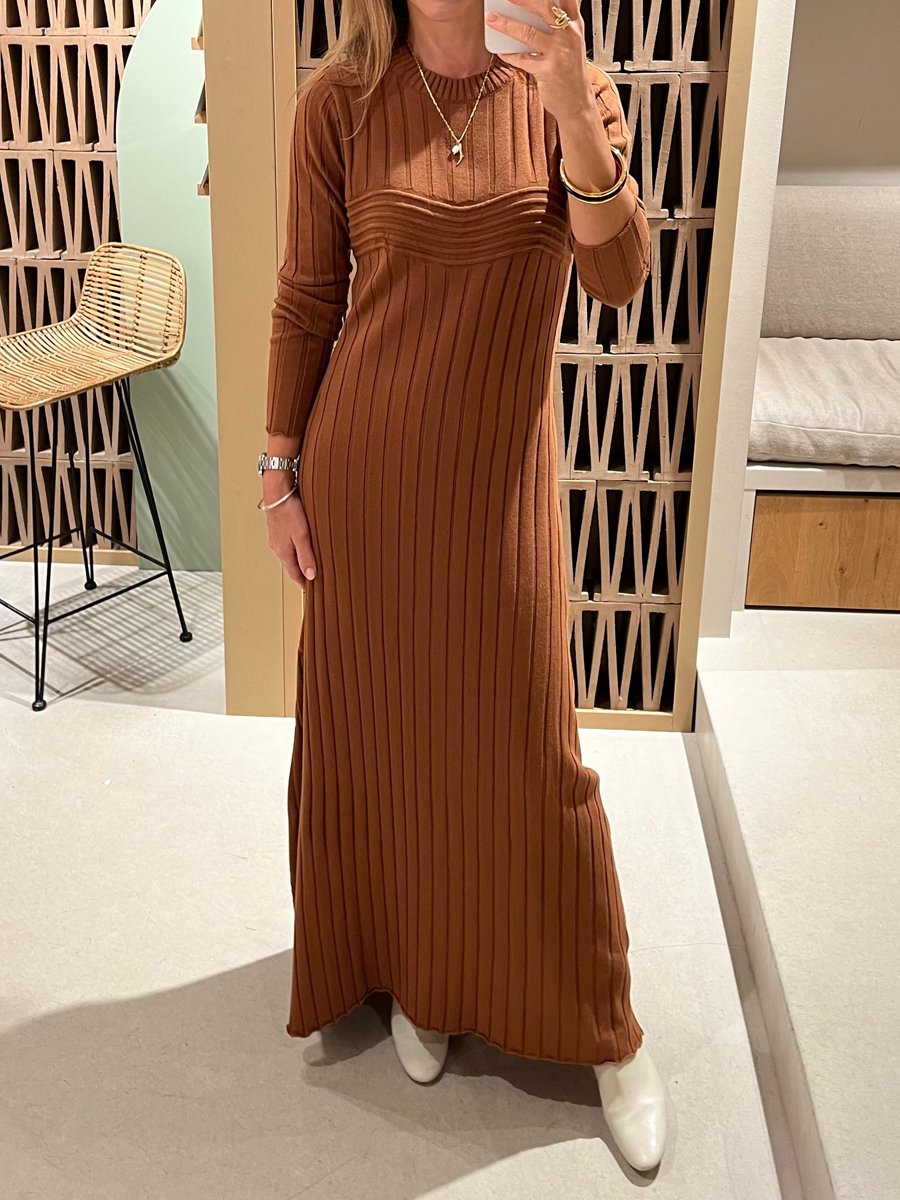 Knitted Long Sleeve Maxi Dress