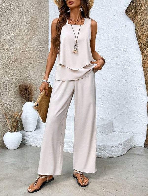 Ivory Plain Strap Two Piece Set