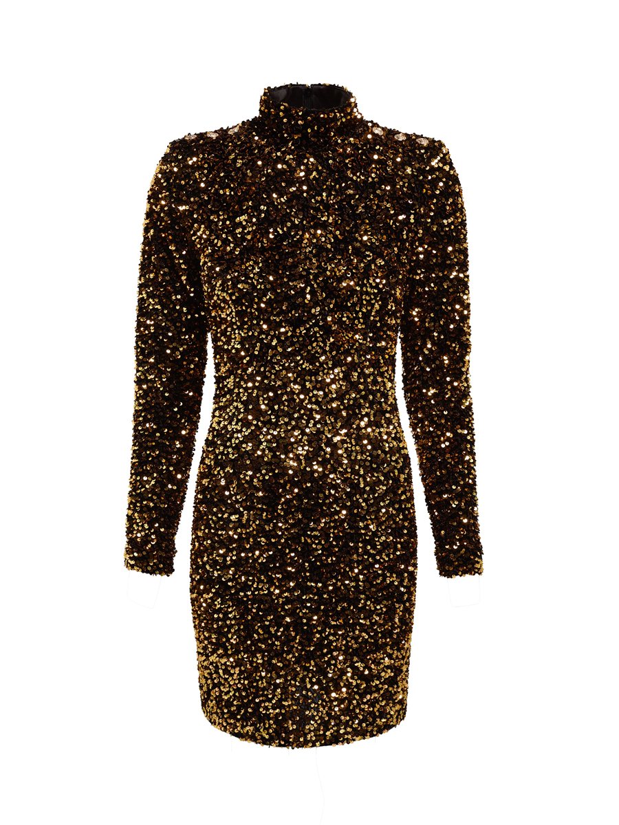 Sequin Button Party Mini Dress