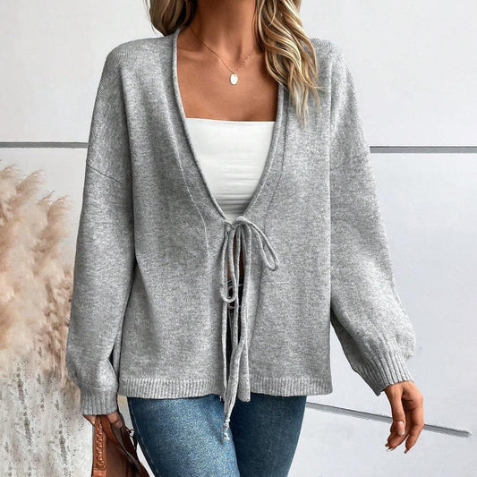 Chic Long Sleeve Plain Sweater