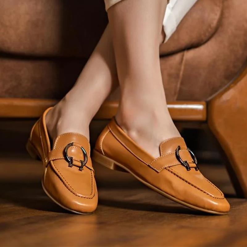 Leather Loafers Flat Pumps