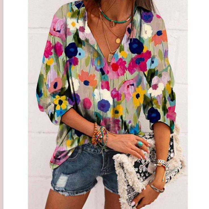 Youthful Floral Print Short Sleeve Top