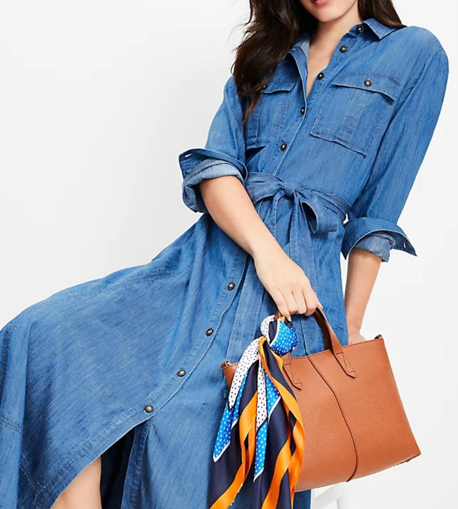 Belted Pocket Maxi Shirtdress