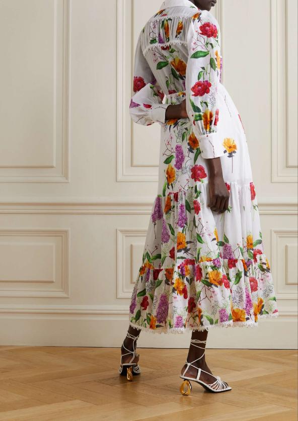 Tiered Floral Long Sleeve Maxi Dress