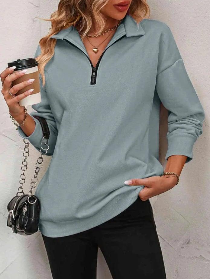 Womens Zip-Up Dropped Shoulder Sweatshirt (Buy 2 Free Shipping✔️)