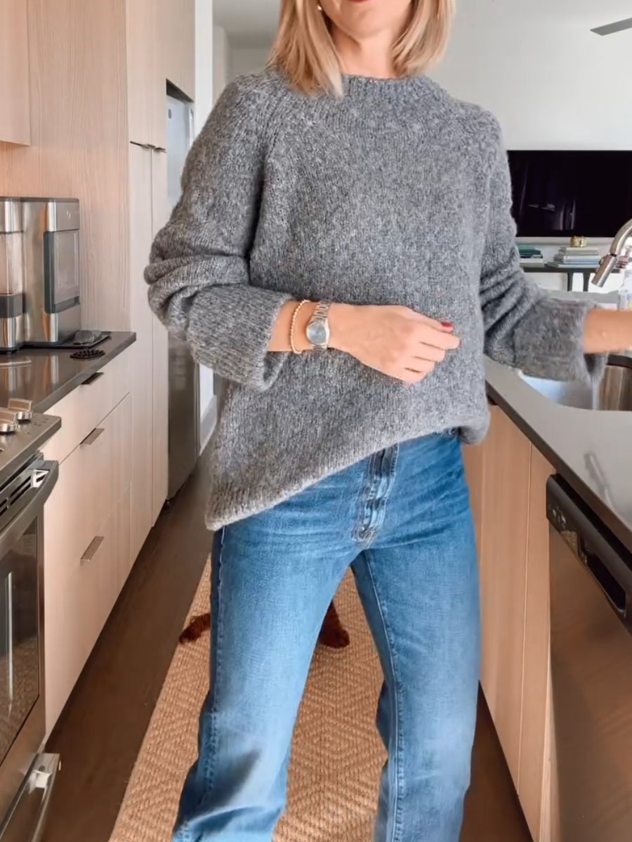 Stylish Cuffed Mockneck Sweater