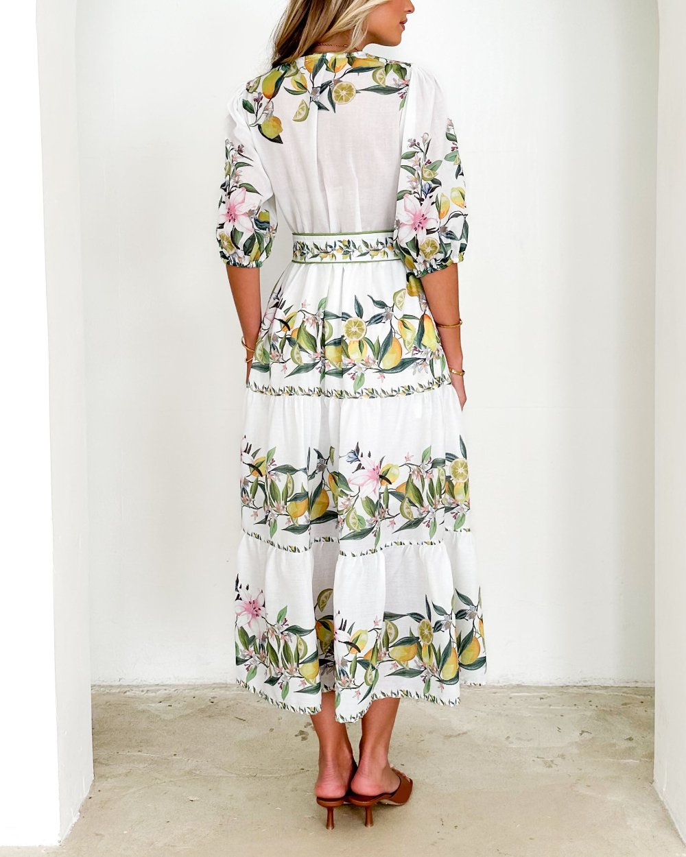 Chic Floral Print Short Sleeve Maxi Dress