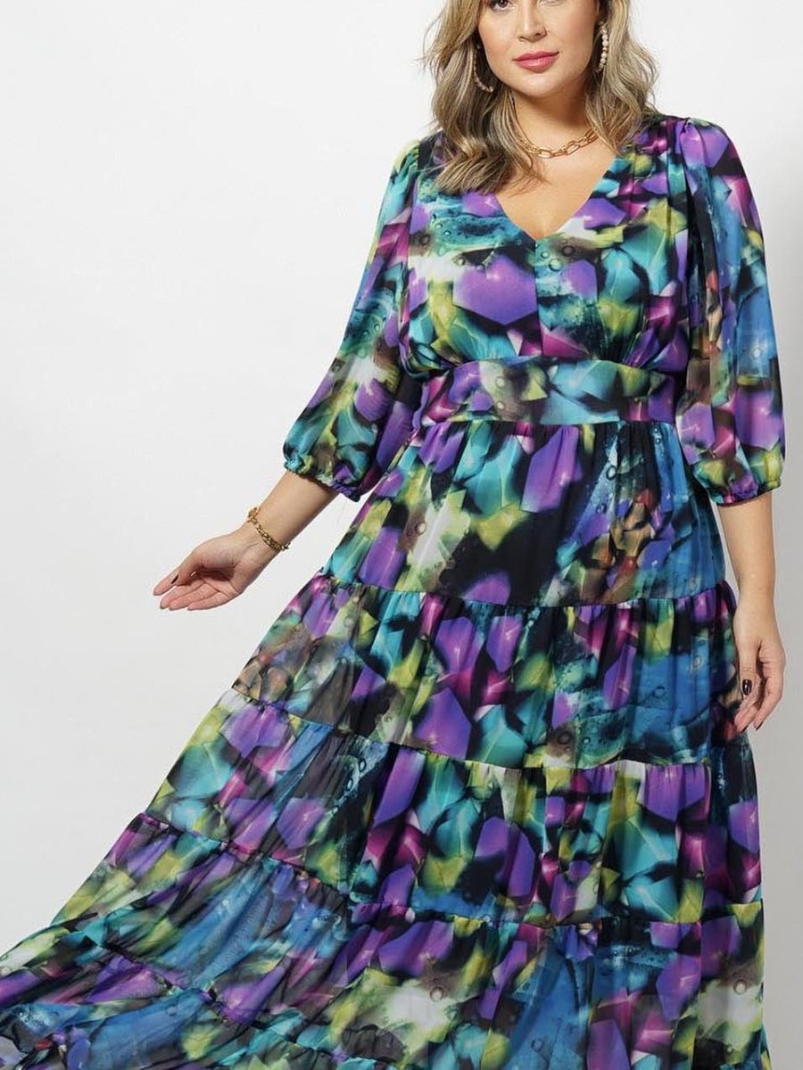 Chiffon Printed Casual Dress