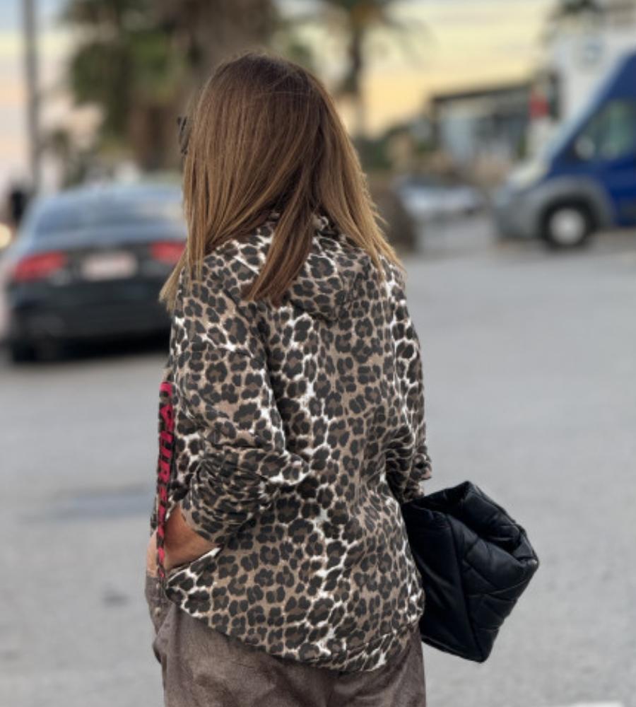 Wild Leopard Print Long Sleeve Hoodie