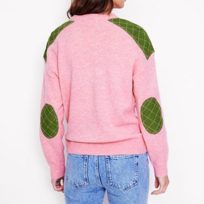 Chic Patches Pink Sweater