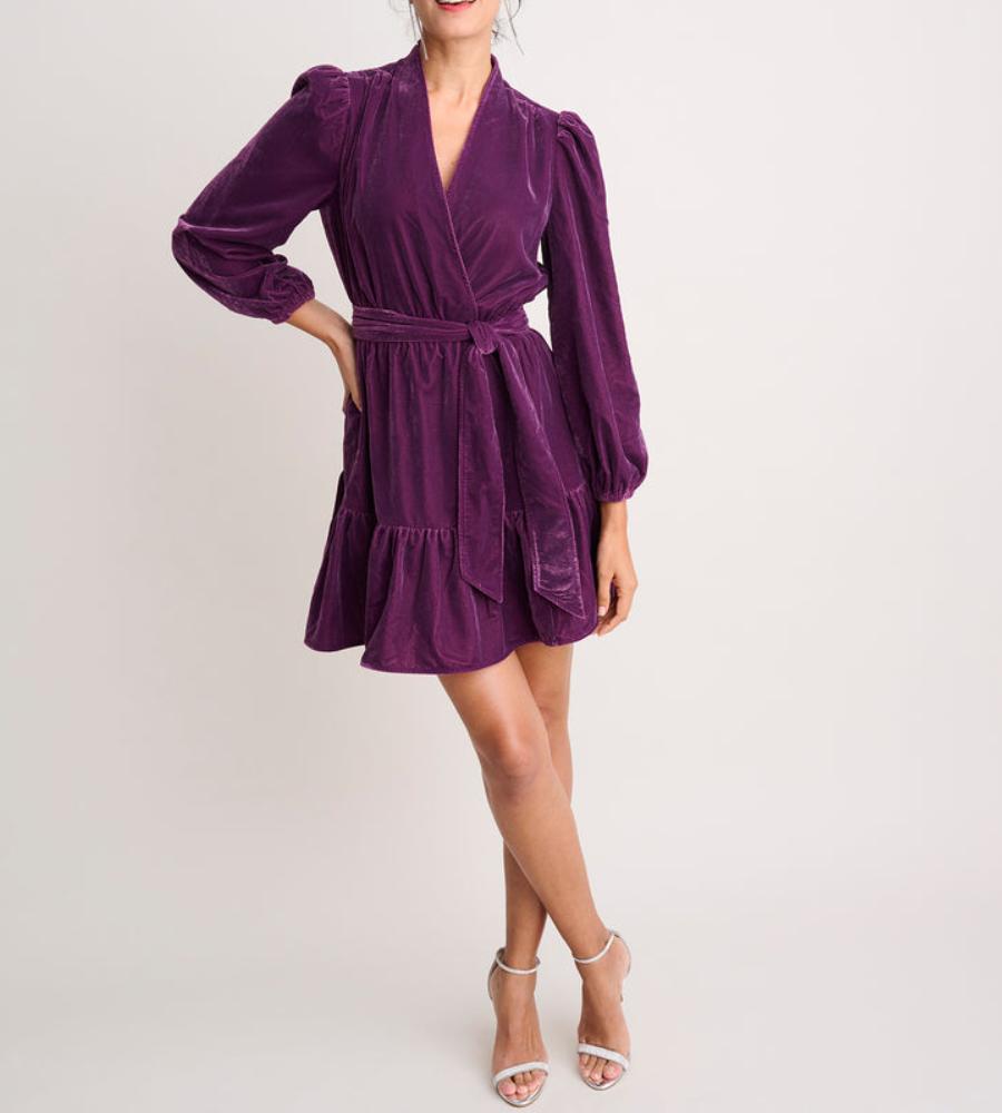 Popular Velvet Flounce Mini Dress