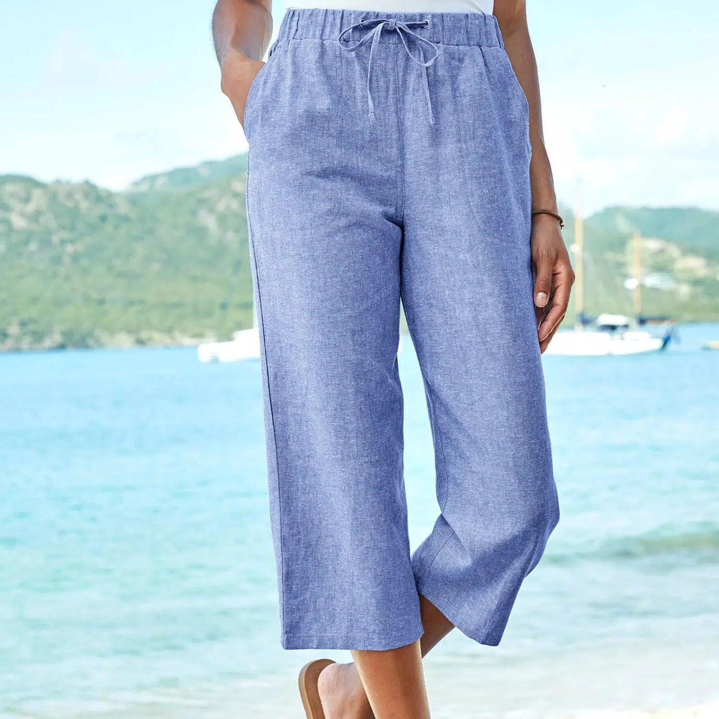 Distinctive Blue Plain Pants