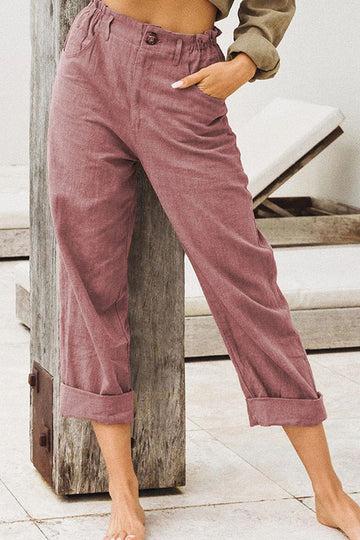 Women's Solid Color Cotton Linen Pants