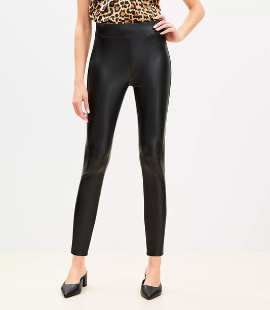 High Waisted Faux Leather Leggings