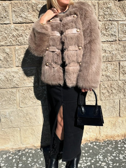 Elegant Faux Fox Fur Jacket