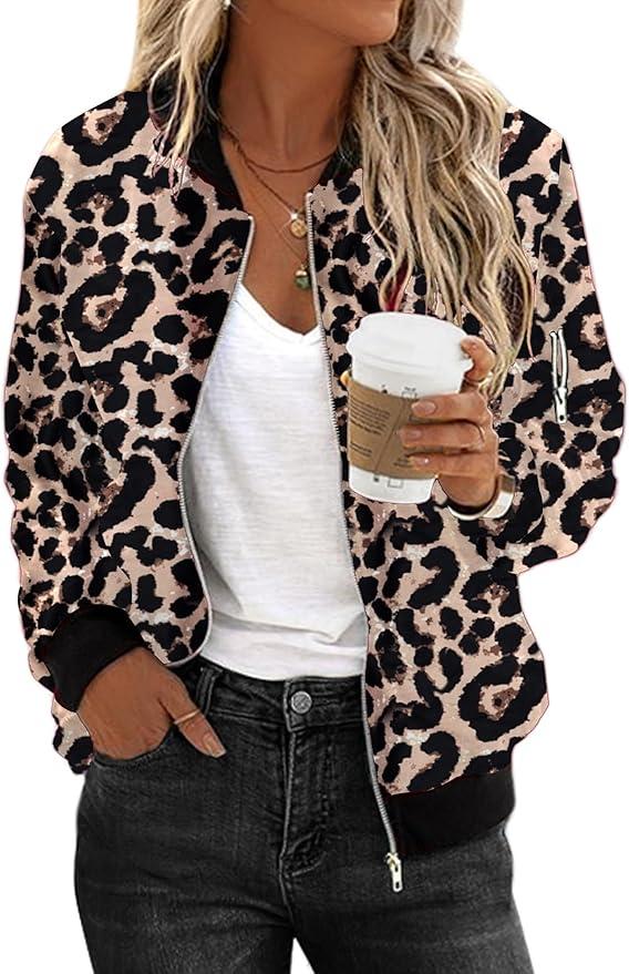 Casual Leopard Bomber Jacket