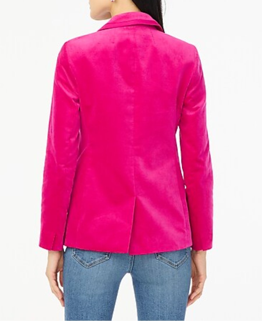 Chic Velvet One-Button Blazer