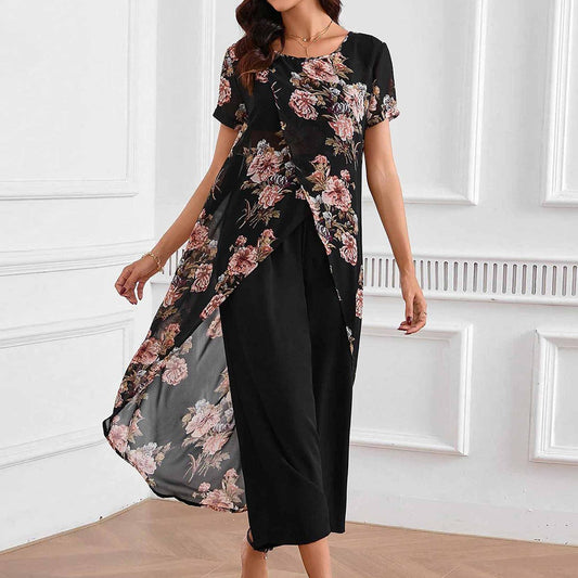 Elegant Short Sleeve Two Piece Set