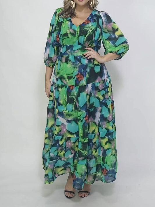 Chiffon Printed Casual Dress