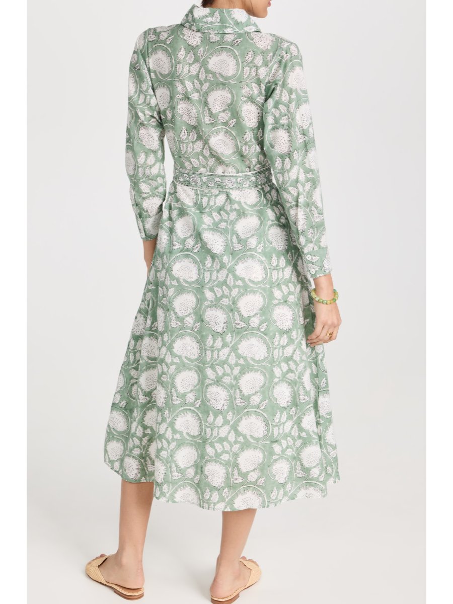 SS24 Light Green Printed Midi Dress