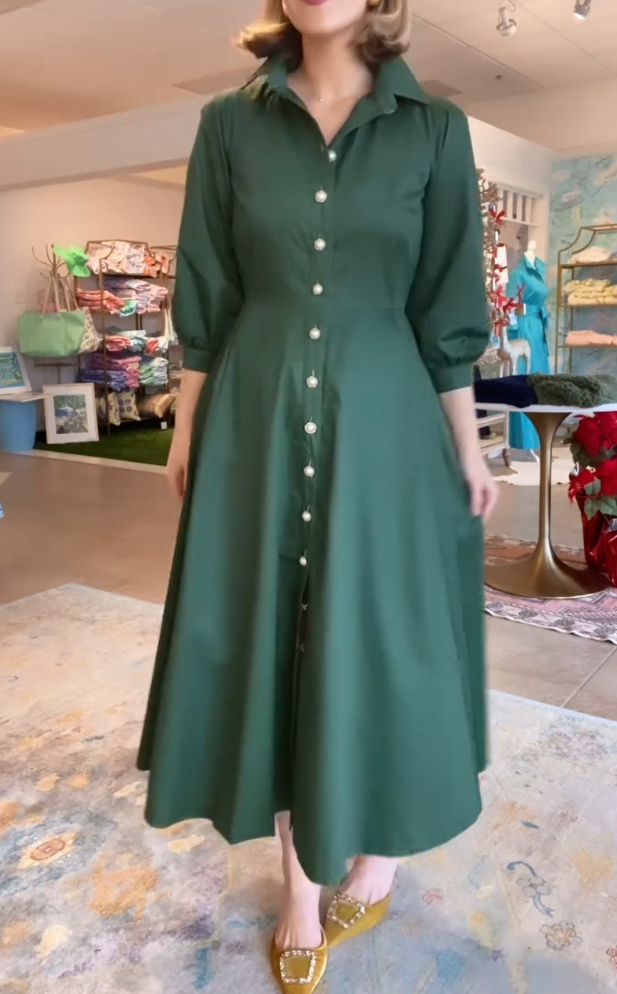 Elegant V-Neck Long Sleeve Maxi Dress