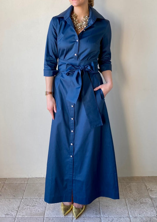 Elegant V-Neck Long Sleeve Maxi Dress