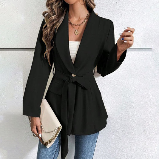 Distinctive Black Plain Long Sleeve Jacket