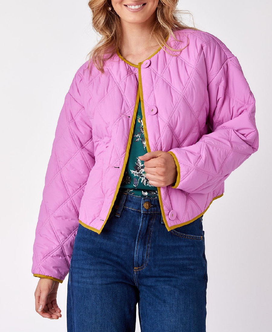 Chic Crew Neck Reversible Jacket