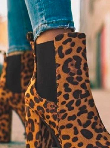 Urban Autumn Suede Leopard Fashion Boots