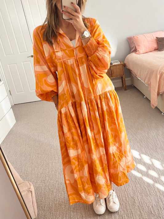 Printed Loose Maxi Dress