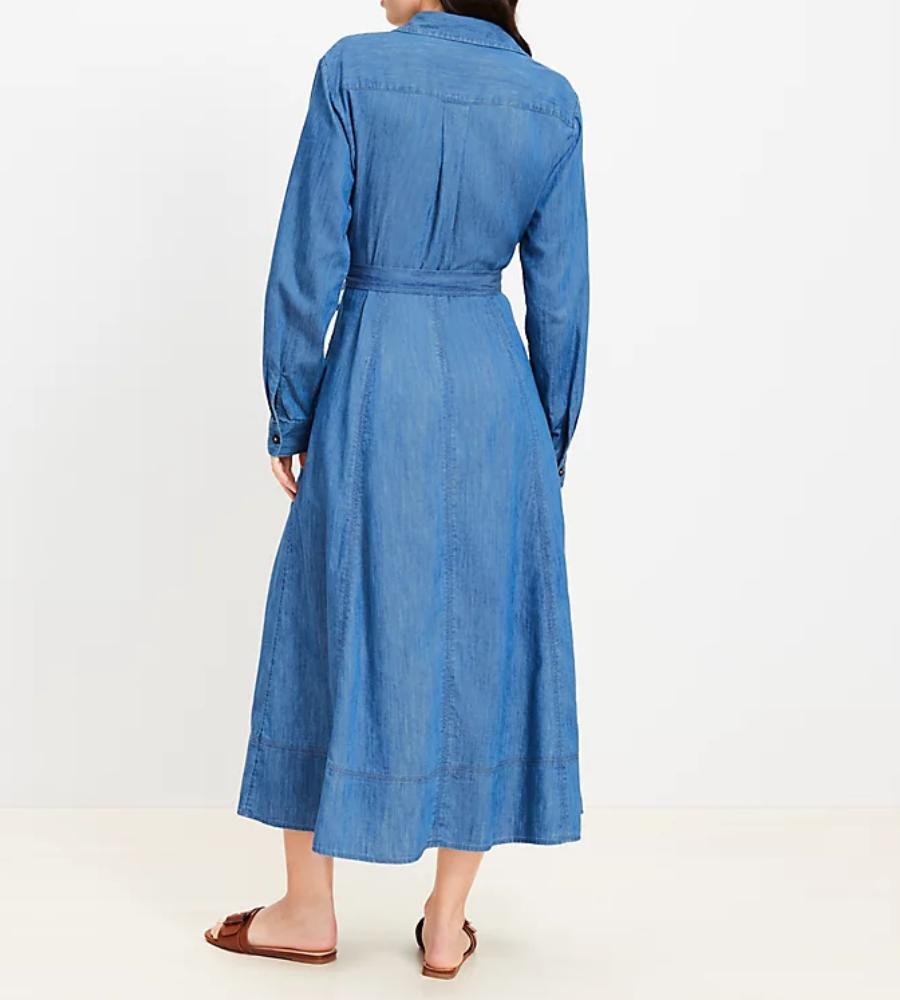 Belted Pocket Maxi Shirtdress